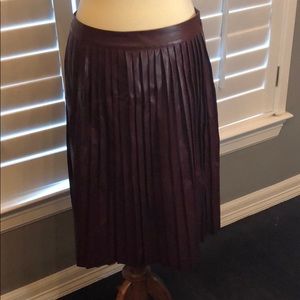 Massimo faux leather maroon midi skirt
